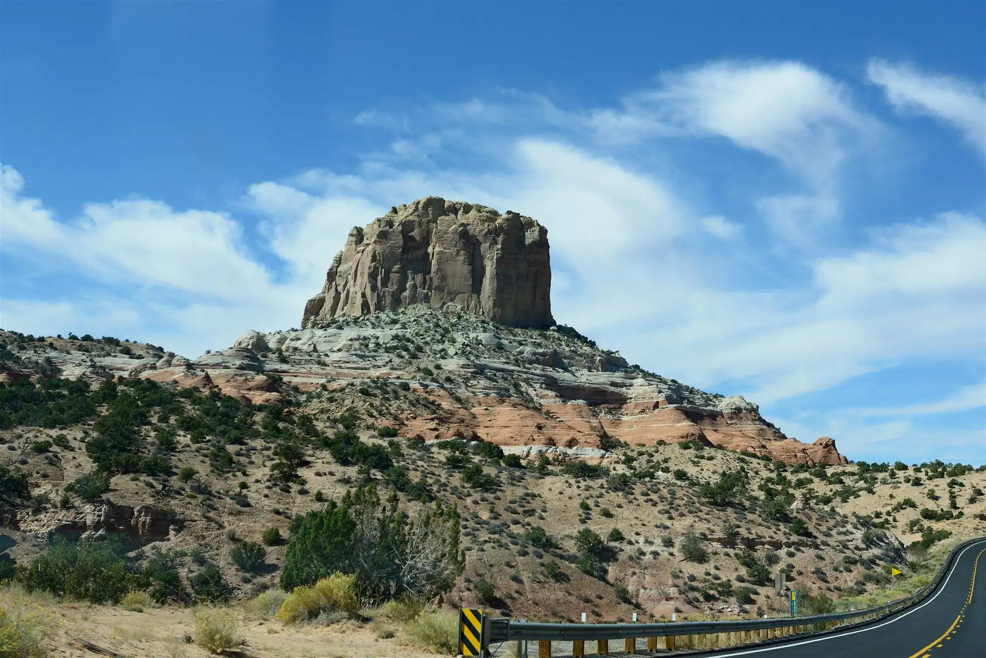 Arizona desert highway landscape at golden hour